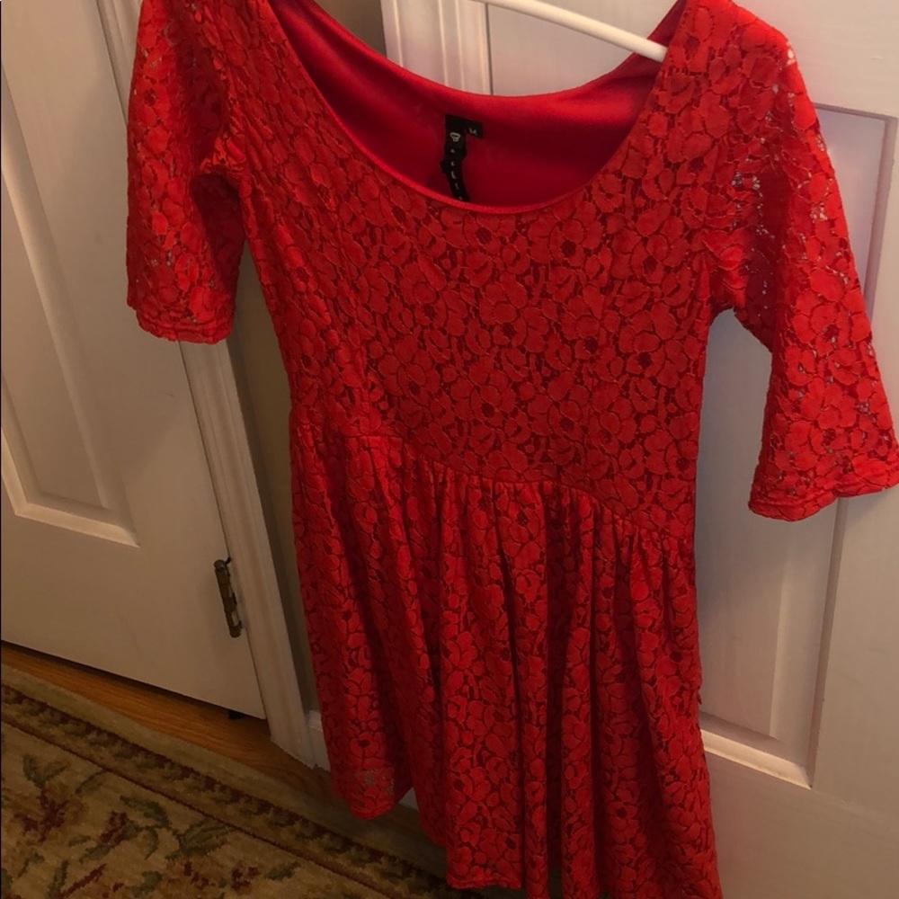Orange Lace 3/4 dress